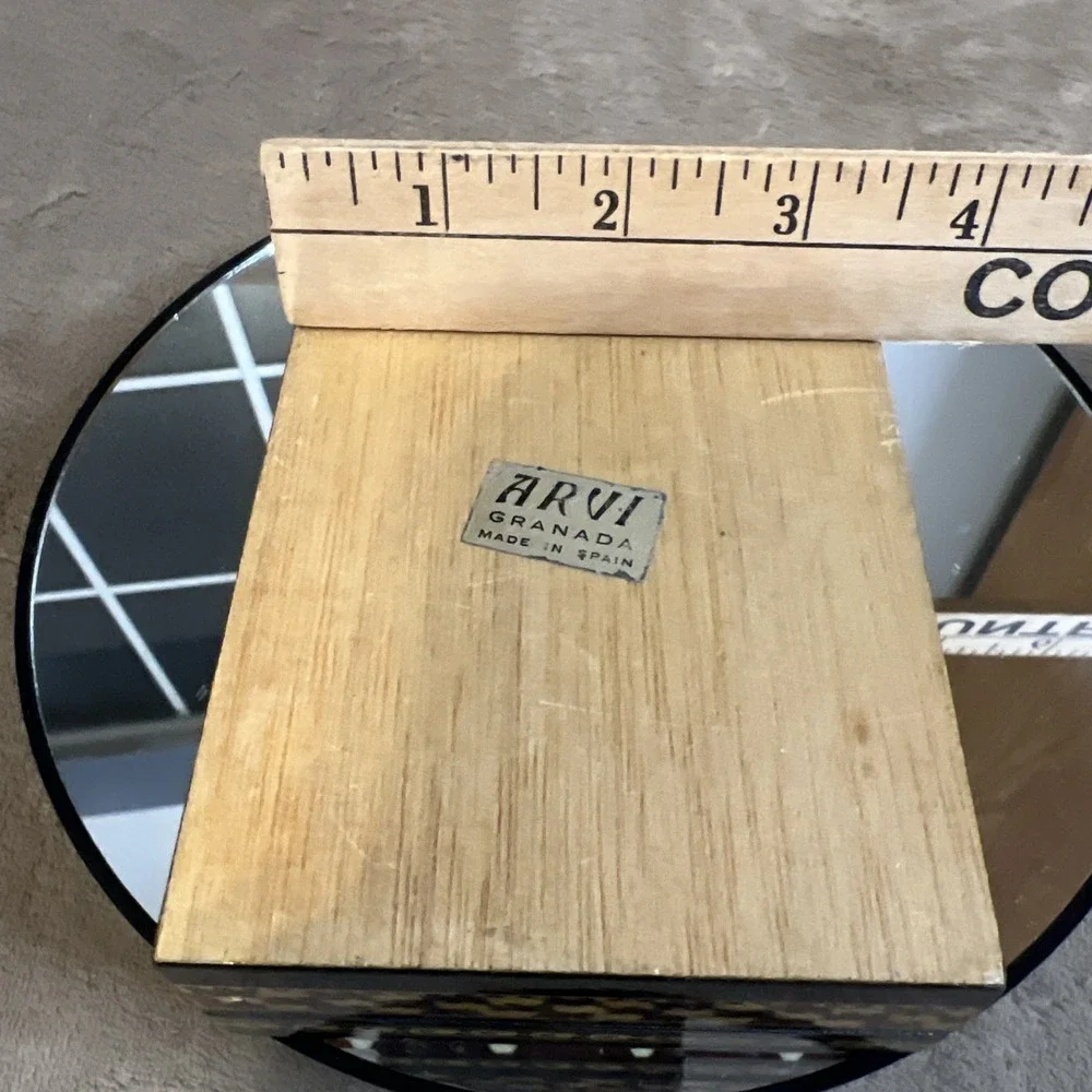 Vintage ARVI Granada Spain Moorish Marquetry‎ Wood Box 4.5